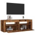 Mueble TV luces LED madera ingeniería envejecida 120x35x40