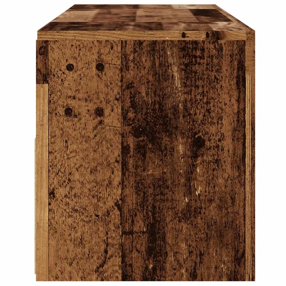 Mueble TV luces LED madera ingeniería envejecida 120x35x40