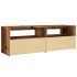 Mueble TV luces LED madera ingeniería envejecida 120x35x40