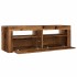 Mueble TV luces LED madera ingeniería envejecida 120x35x40