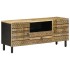 Mueble de TV madera maciza de mango rugosa negro 105x33,5x46