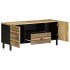 Mueble de TV madera maciza de mango rugosa negro 105x33,5x46