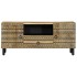 Mueble de TV madera maciza de mango rugosa negro 105x33,5x46
