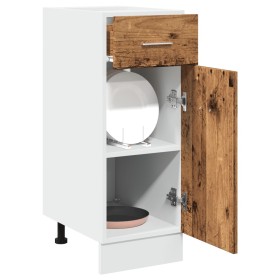 Armario bajo con cajón cocina madera envejecida 30x46x81,5