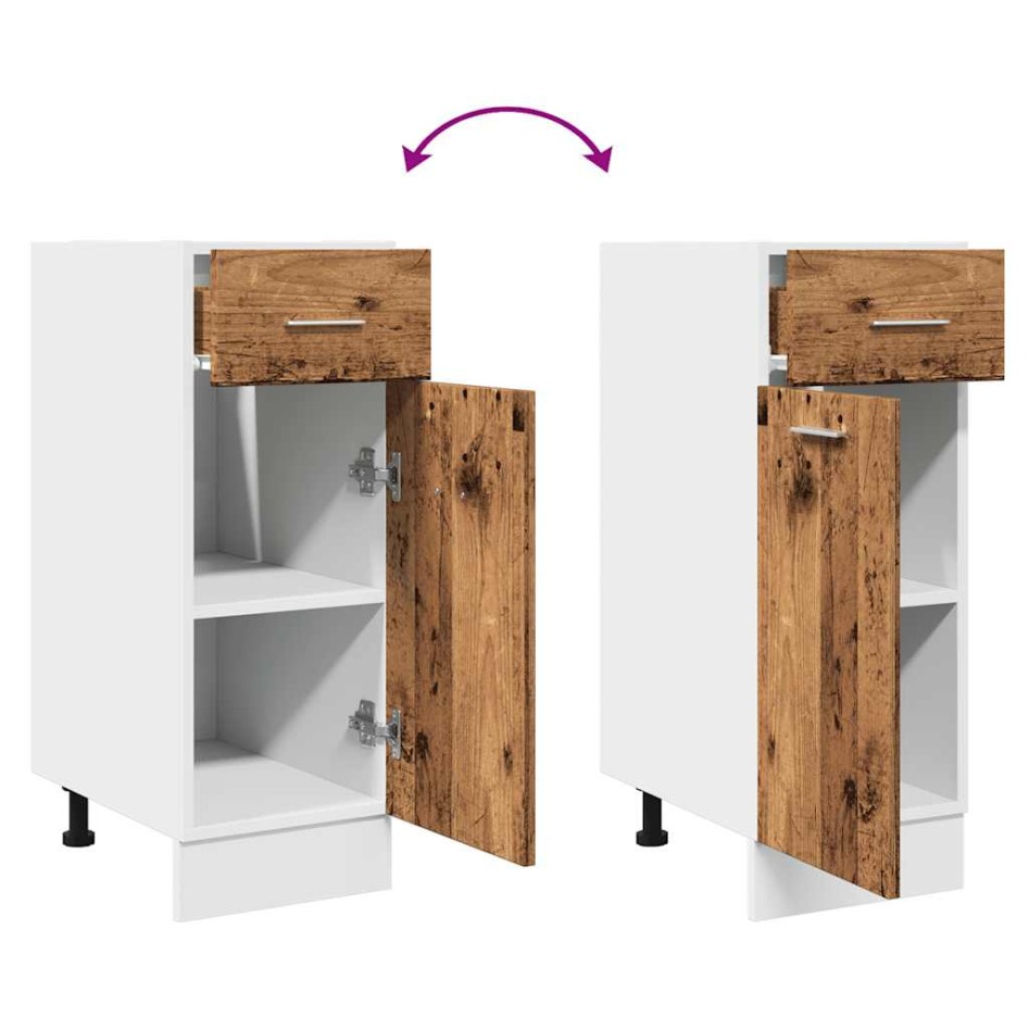 Armario bajo con cajón cocina madera envejecida 30x46x81,5