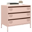 Aparador de acero laminado en frío rosa 68x39x58,5 cm