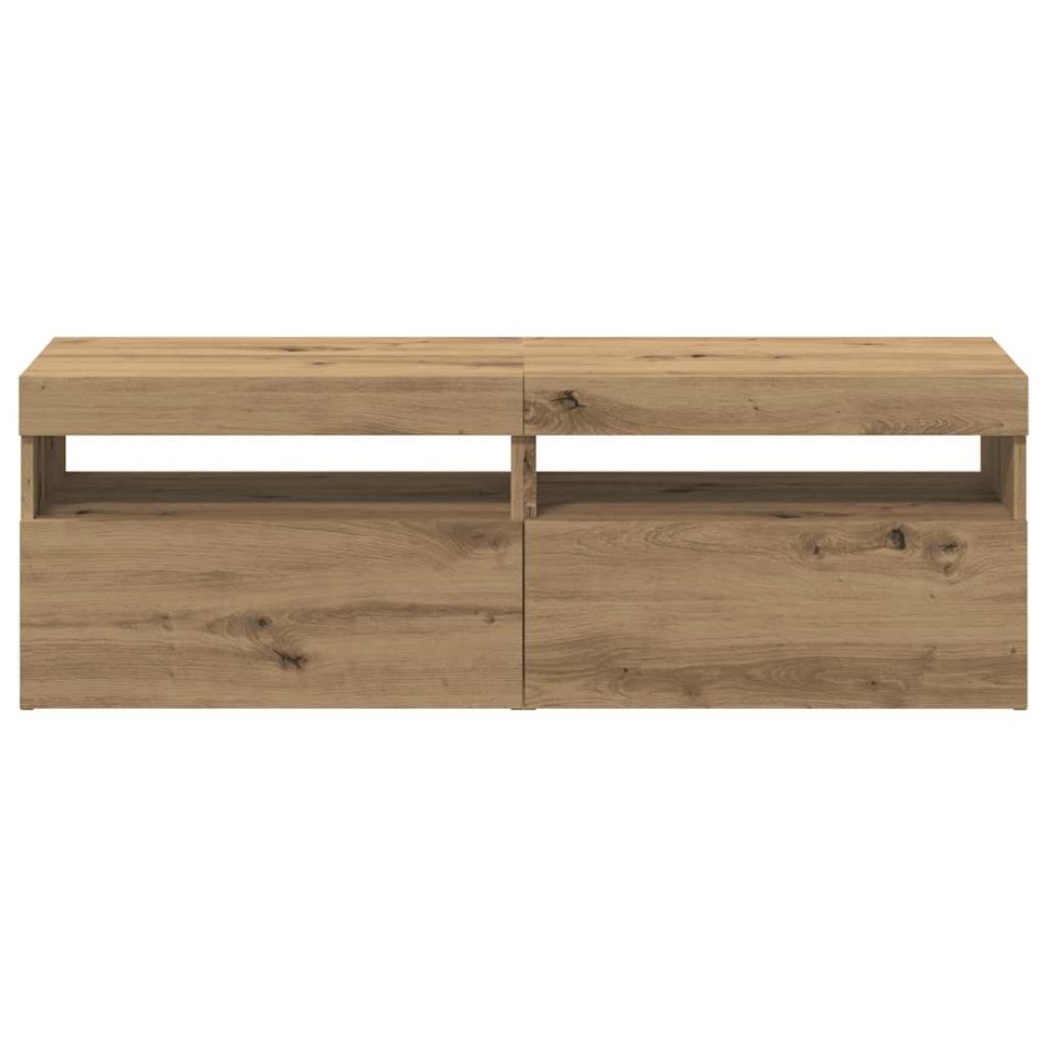 Muebles TV con luces LED 2 uds madera ingeniería roble