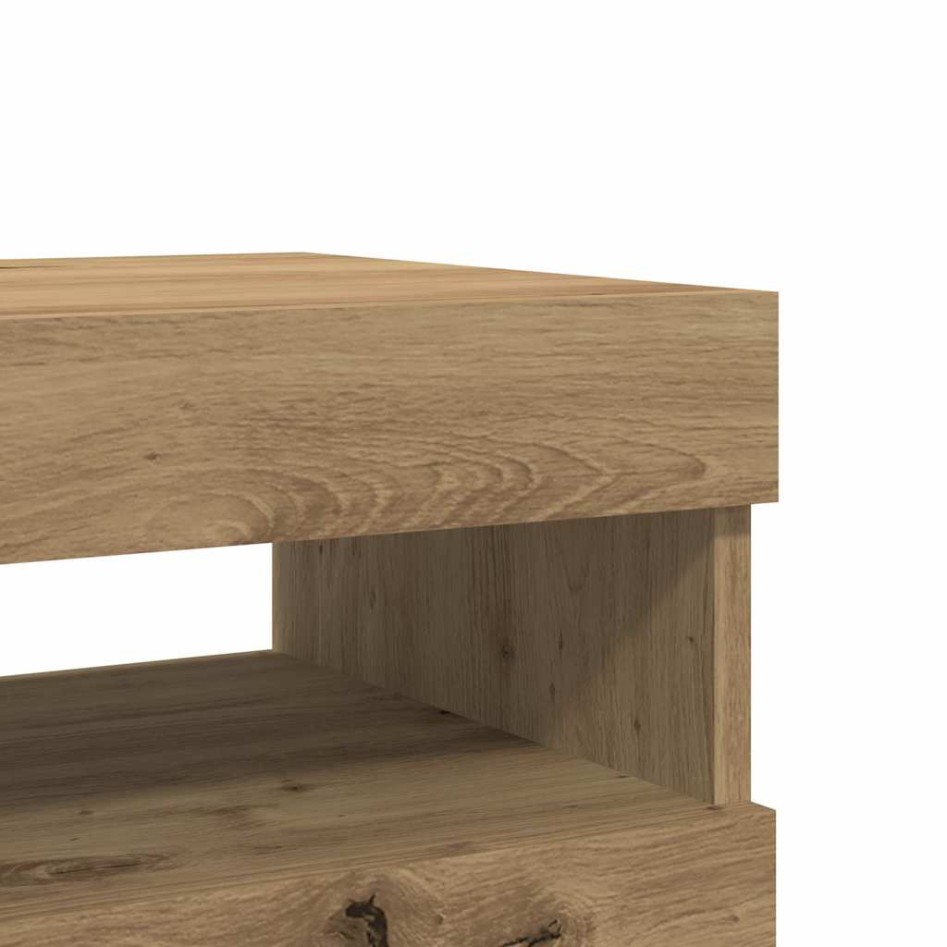 Muebles TV con luces LED 2 uds madera ingeniería roble