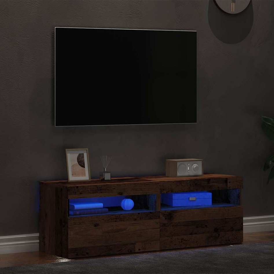Muebles de TV con luces LED 2 uds madera ingeniería