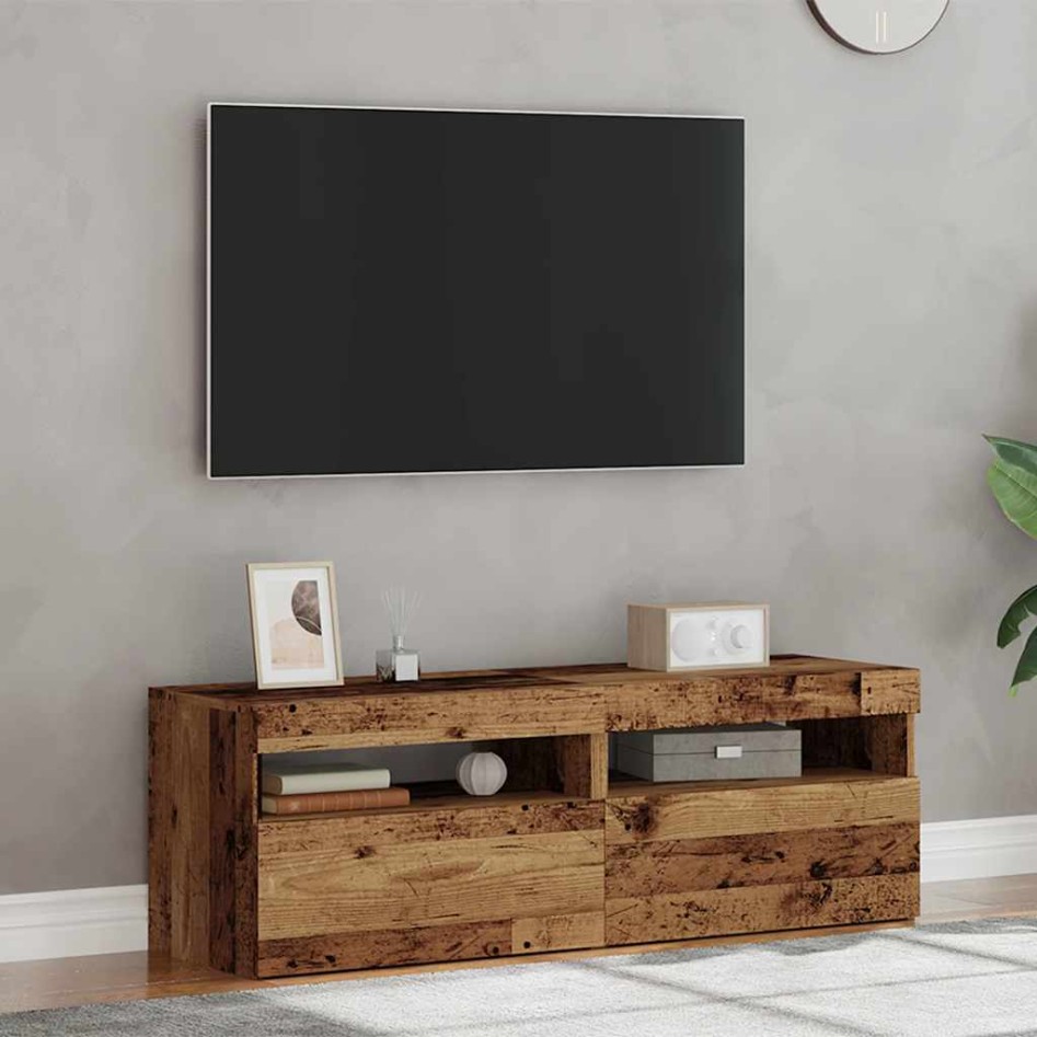 Muebles de TV con luces LED 2 uds madera ingeniería