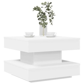 Mesa de centro giratoria 360 grados blanco 50x50x34,5