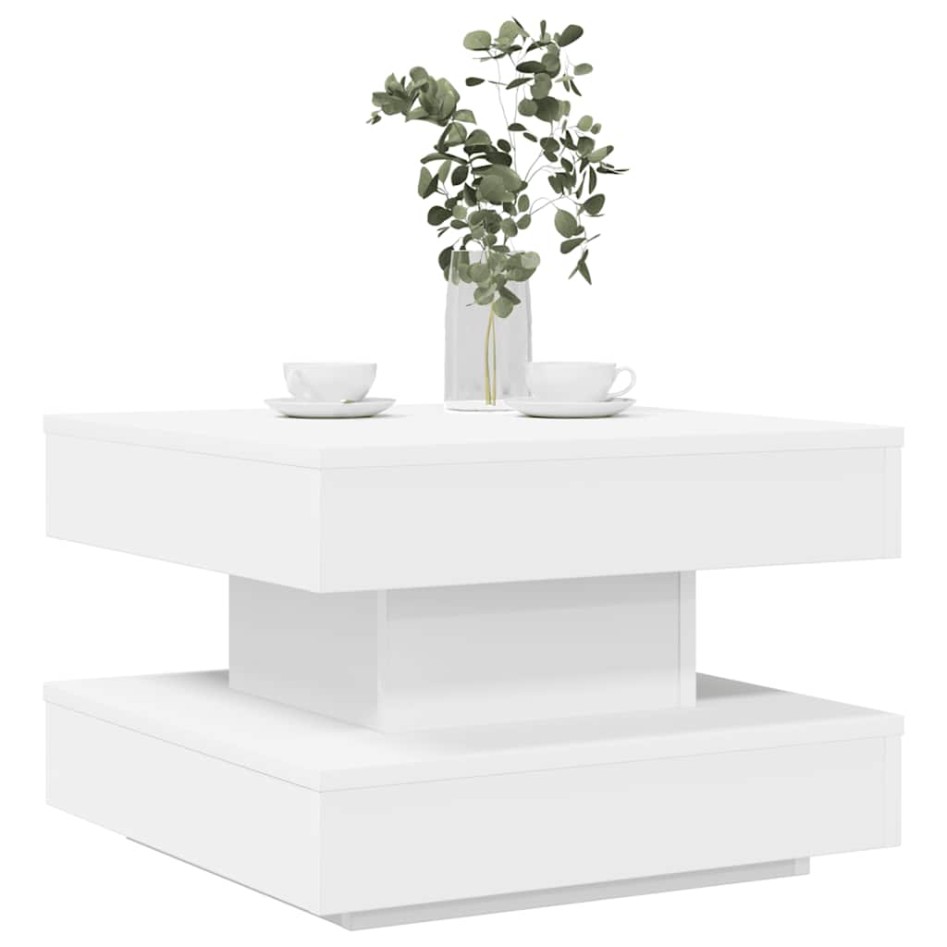 Mesa de centro giratoria 360 grados blanco 50x50x34,5
