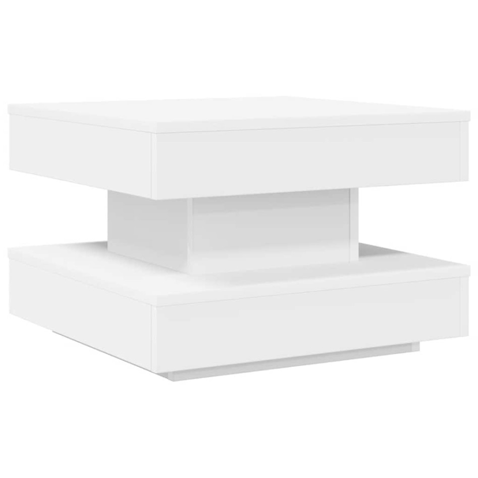 Mesa de centro giratoria 360 grados blanco 50x50x34,5