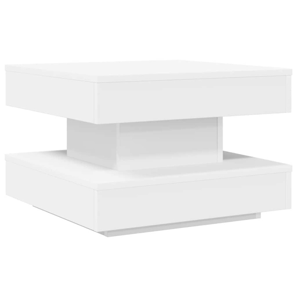 Mesa de centro giratoria 360 grados blanco 50x50x34,5