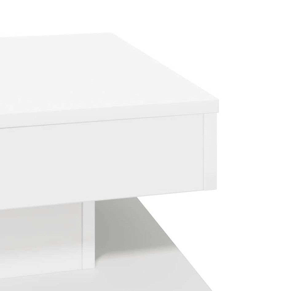 Mesa de centro giratoria 360 grados blanco 50x50x34,5