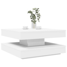 Mesa de centro giratoria 360 grados blanco 70x70x34,5