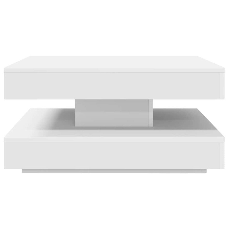 Mesa de centro giratoria 360 grados blanco 70x70x34,5