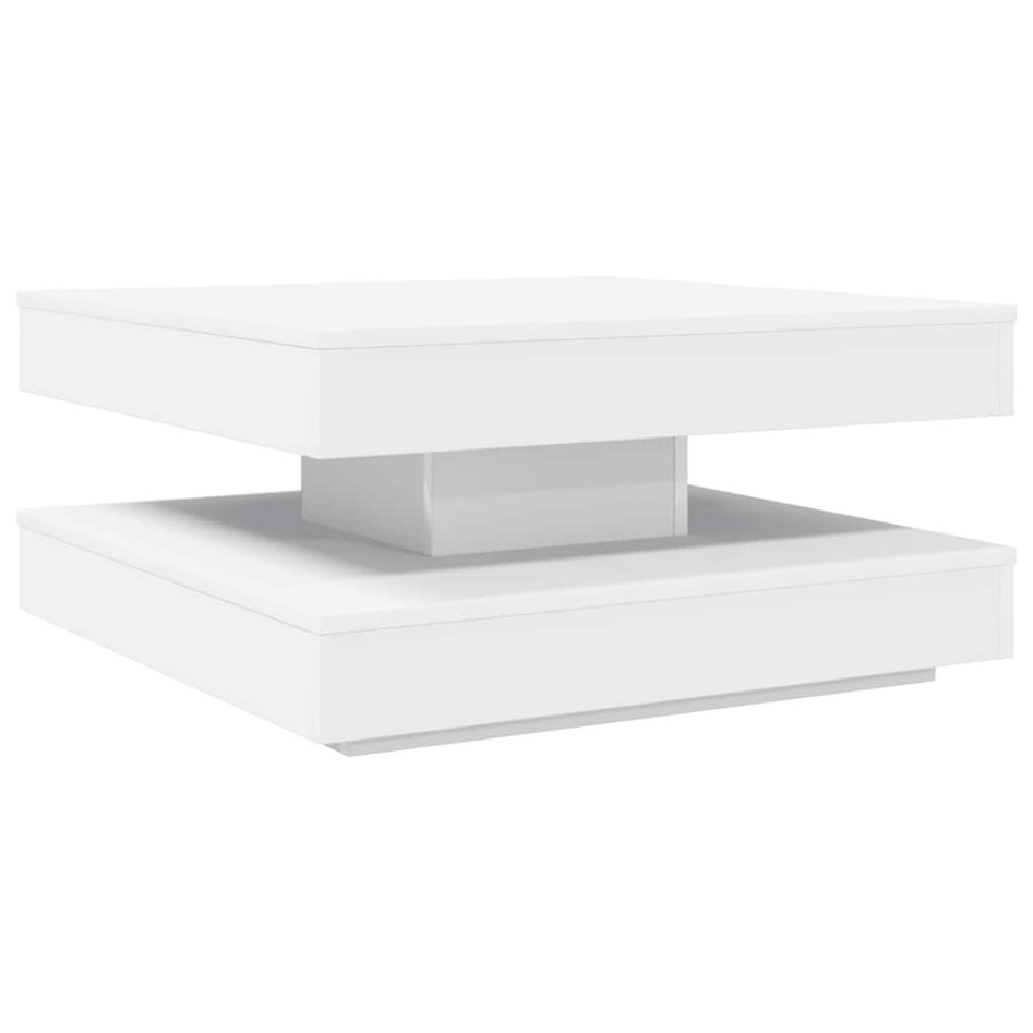 Mesa de centro giratoria 360 grados blanco 70x70x34,5
