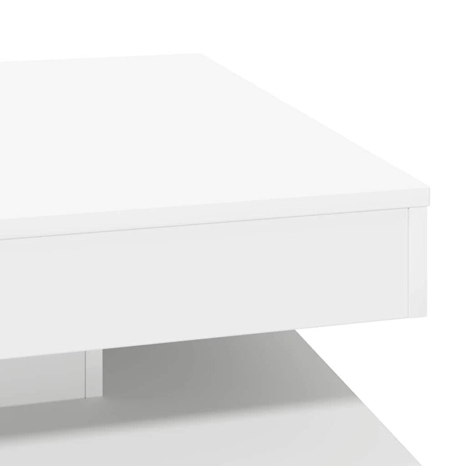 Mesa de centro giratoria 360 grados blanco 70x70x34,5