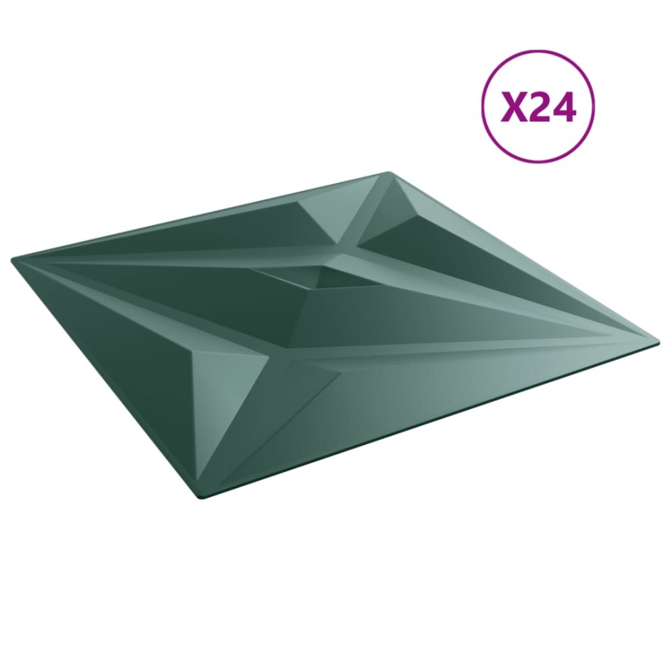 Paneles de pared 24 uds XPS estrella verde 50x50 cm 6
