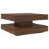 Mesa de centro giratoria 360 grados roble marrón 70x70x34,5