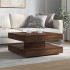 Mesa de centro giratoria 360 grados roble marrón 70x70x34,5