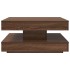Mesa de centro giratoria 360 grados roble marrón 70x70x34,5