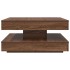 Mesa de centro giratoria 360 grados roble marrón 70x70x34,5