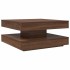 Mesa de centro giratoria 360 grados roble marrón 70x70x34,5