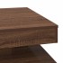 Mesa de centro giratoria 360 grados roble marrón 70x70x34,5