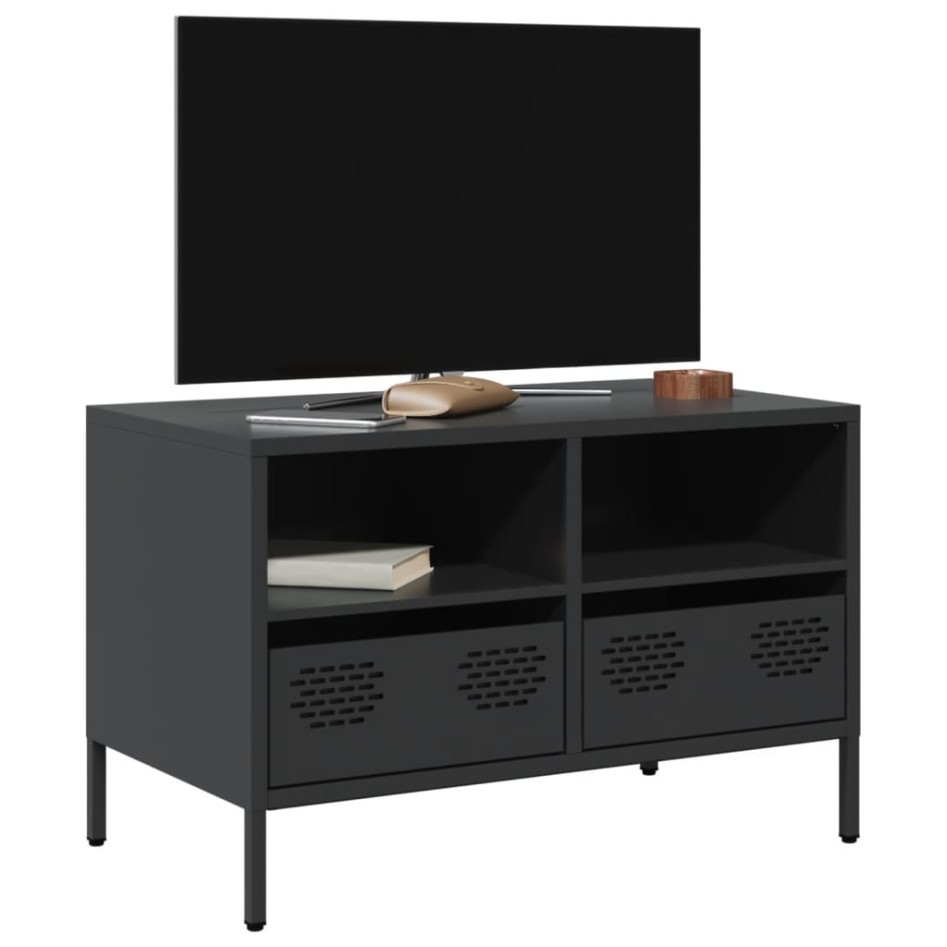 Mueble para TV acero laminado en frío negro 68x39x43,5