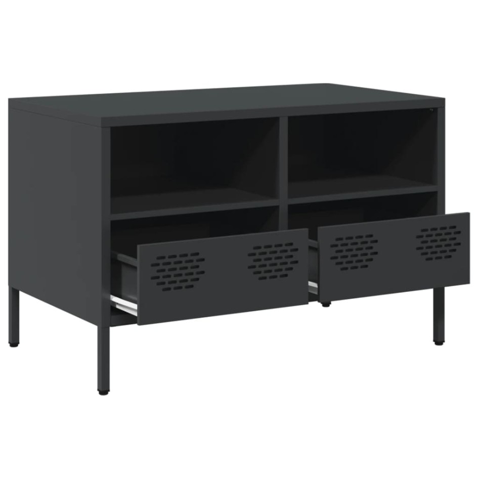 Mueble para TV acero laminado en frío negro 68x39x43,5