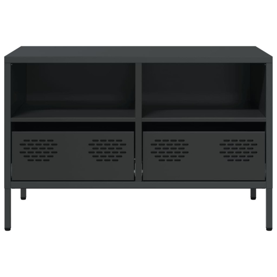 Mueble para TV acero laminado en frío negro 68x39x43,5