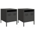 Mesitas de noche 2 uds acero negra 35x39x43,5