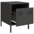 Mesitas de noche 2 uds acero negra 35x39x43,5