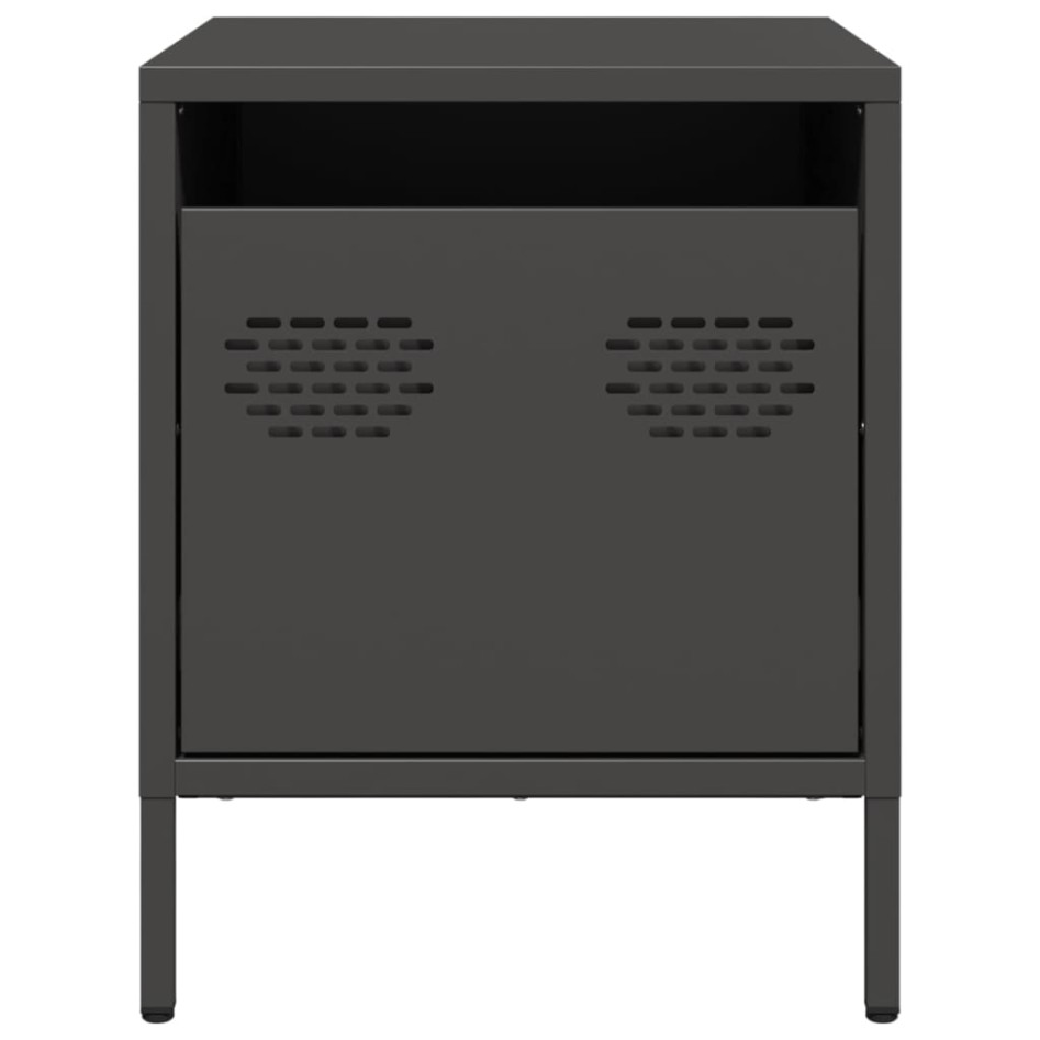 Mesitas de noche 2 uds acero negra 35x39x43,5