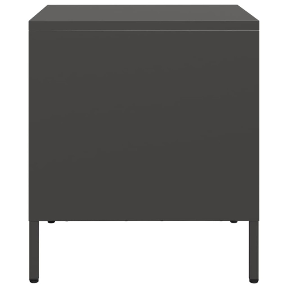 Mesitas de noche 2 uds acero negra 35x39x43,5