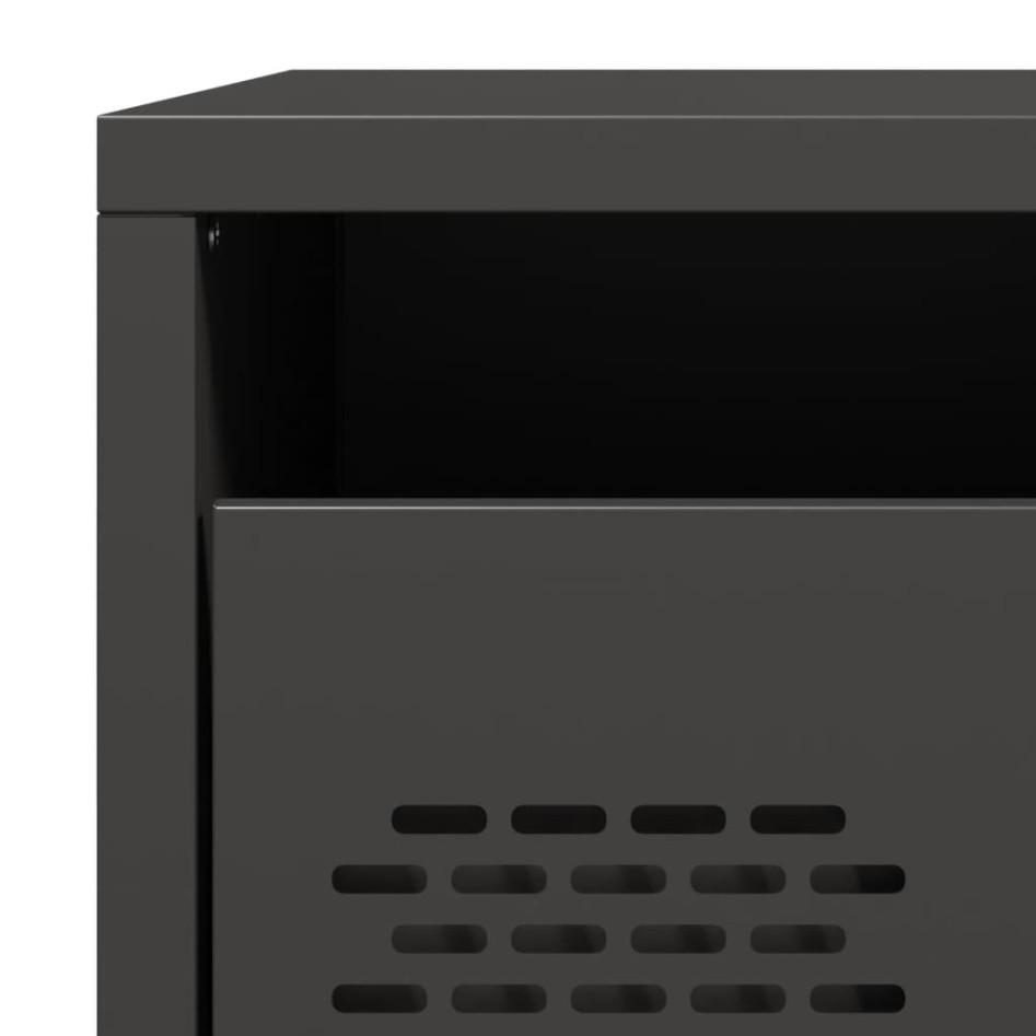 Mesitas de noche 2 uds acero negra 35x39x43,5