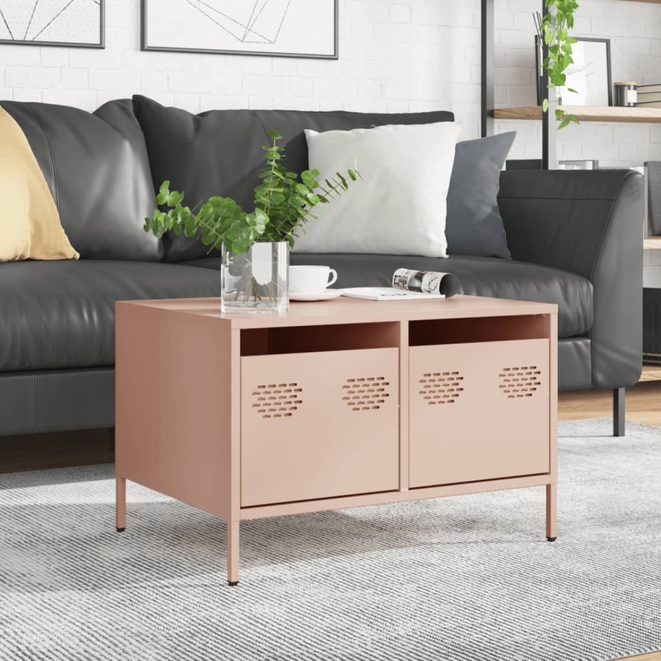 Mueble para TV acero laminado en frío rosa 68x50x43,5