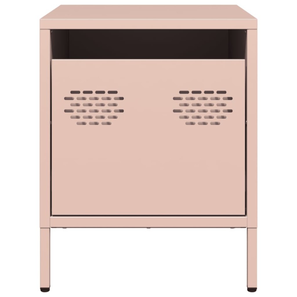 Mesitas de noche 2 unidades acero rosa 35x39x43,5