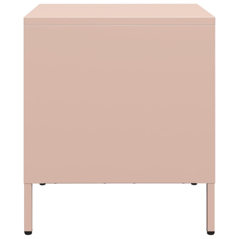 Mesitas de noche 2 unidades acero rosa 35x39x43,5