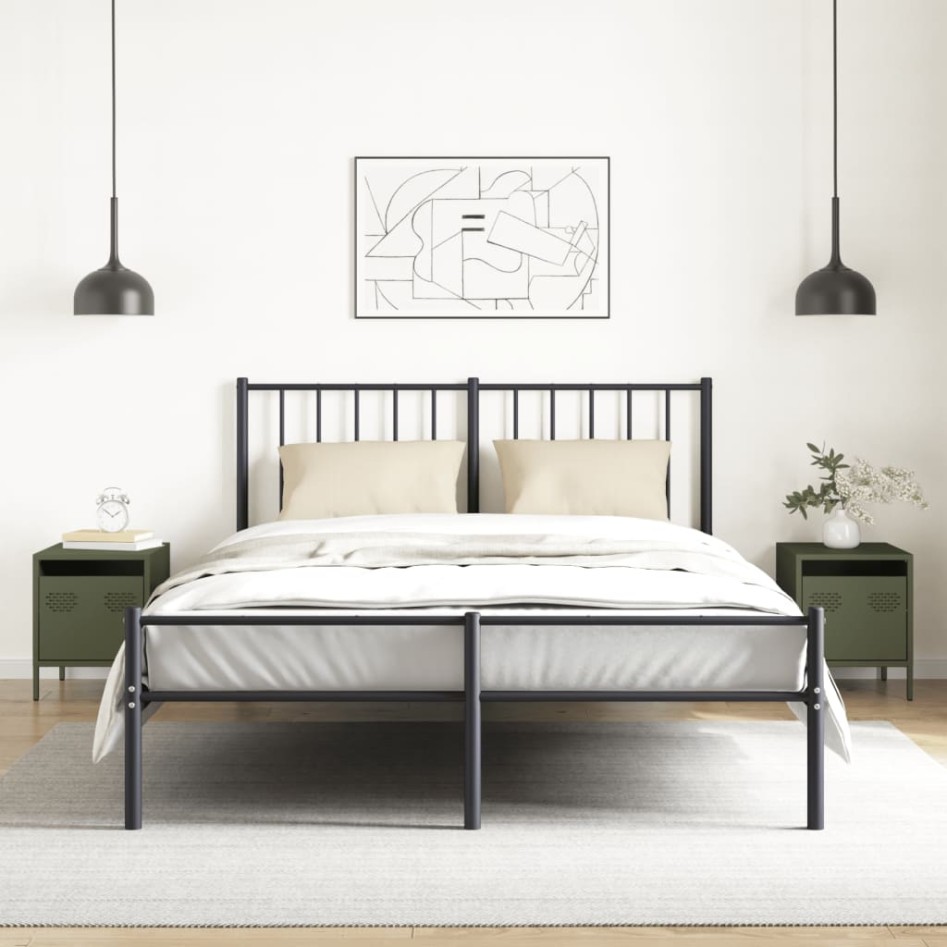 Mesitas de noche 2 unidades acero verde oliva 35x39x43,5