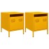 Mesitas de noche 2 uds acero amarillo mostaza 35x39x43,5