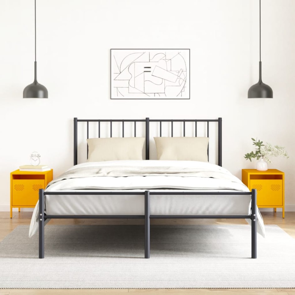 Mesitas de noche 2 uds acero amarillo mostaza 35x39x43,5