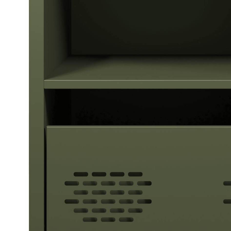 Aparador de acero laminado en frío verde oliva 35x39x73,5