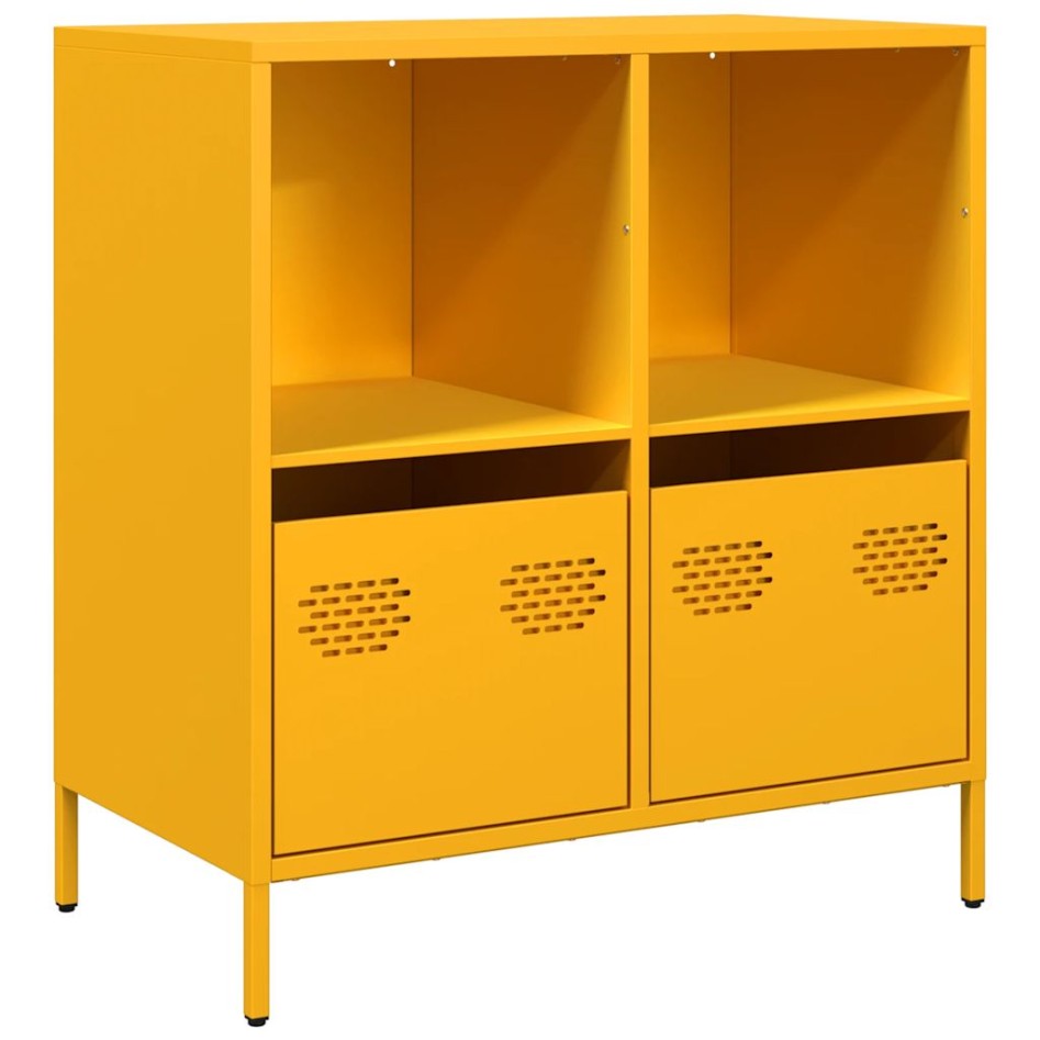 Aparador acero laminado en frío amarillo mostaza 68x39x73,5