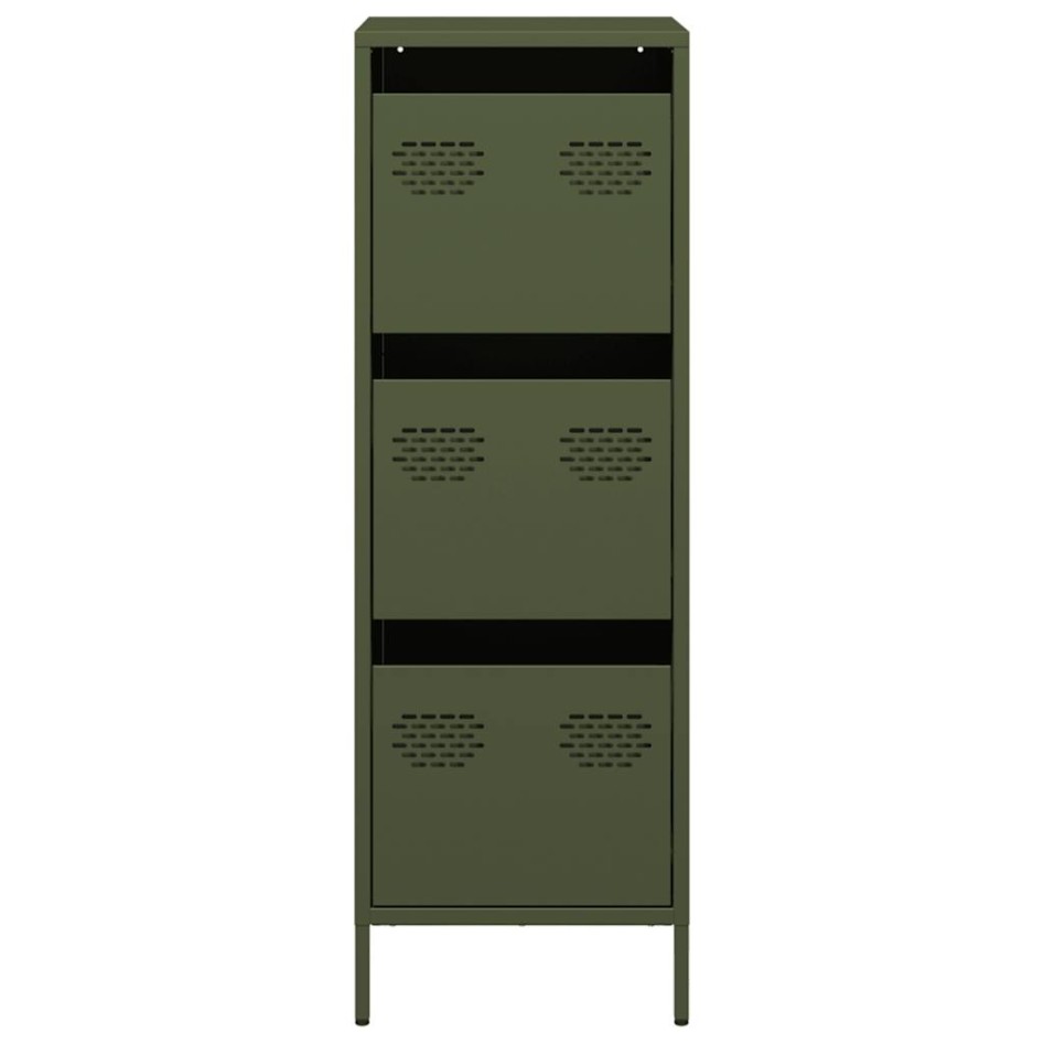 Aparador de acero verde oliva 39x35x103,5