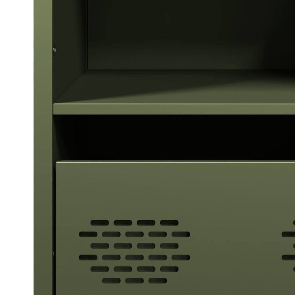 Aparador de acero verde oliva 35x39x103,5