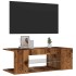 Mueble TV luces LED madera ingeniería envejecida 90x39x30
