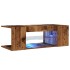 Mueble TV luces LED madera ingeniería envejecida 90x39x30